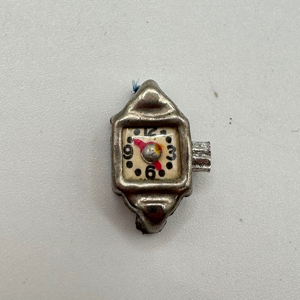 1934 Vintage Cracker Jack Prize Tin Wrist Watch Moving Hands Toy Collectible